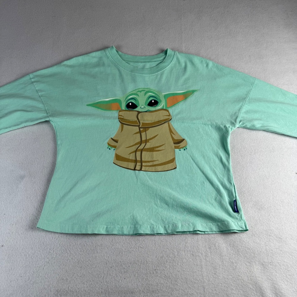 Spirit Jersey Star Wars Grogu Baby Yoda Chill Mint Green Kids‎ Long Sleeve Shirt